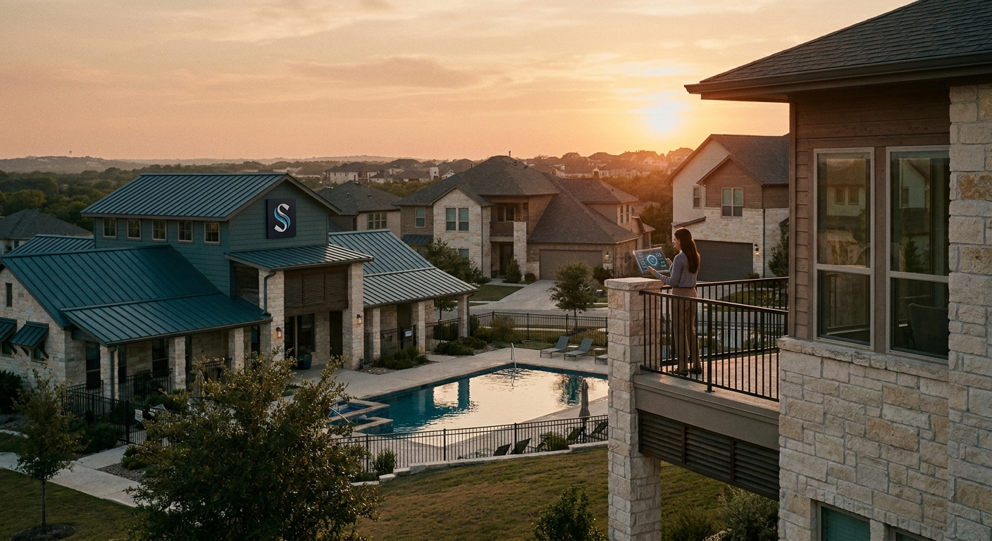 Modern residential community managed by an HOA