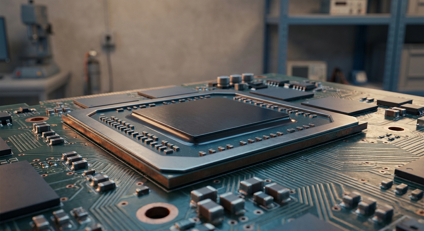 AI inference chip on a circuit board