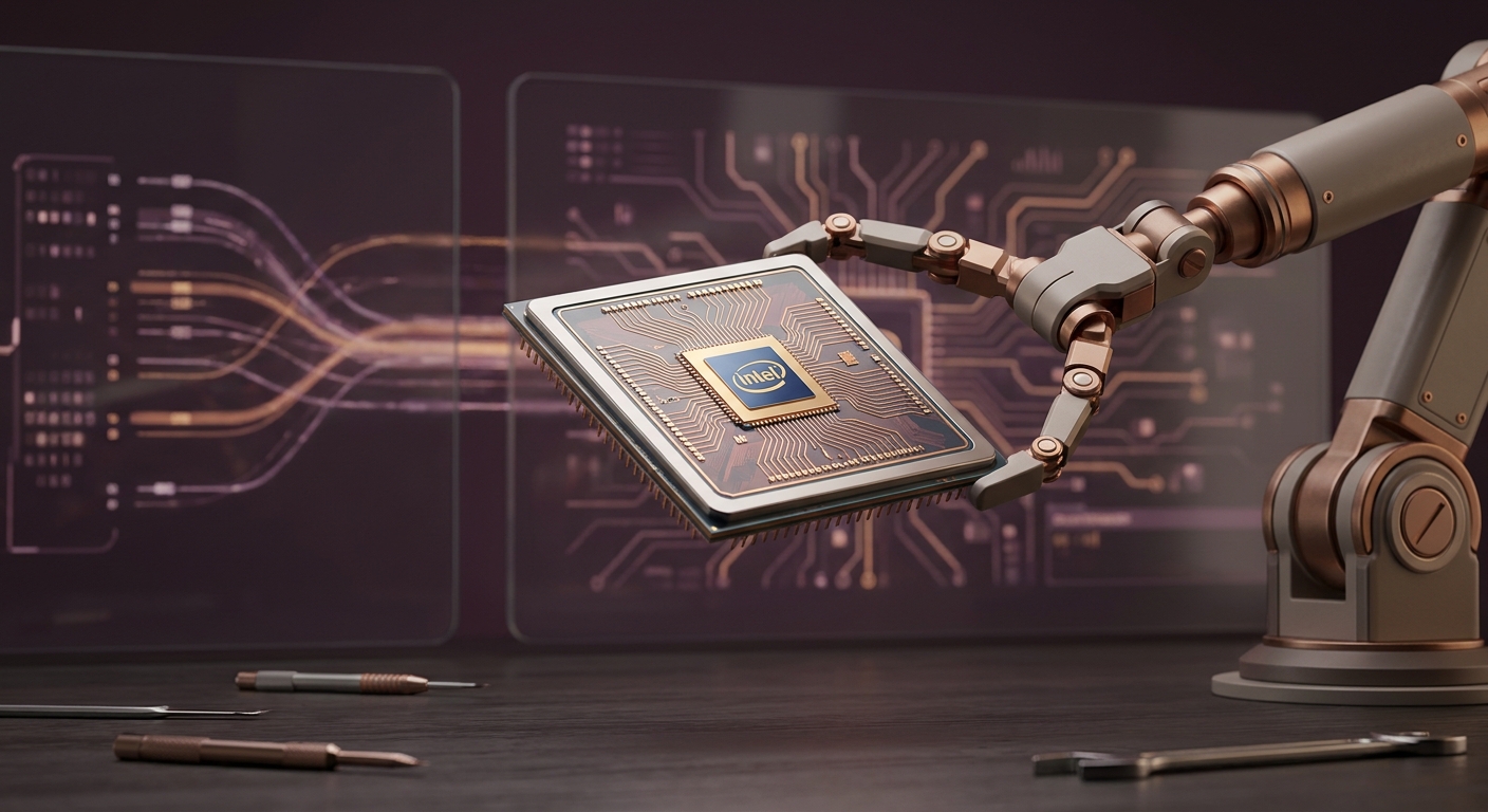 Macro shot of a silicon microchip representing hardware infrastructure.