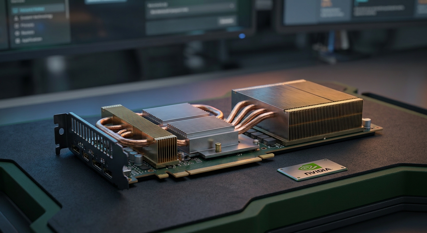 Close-up of a GPU logic board with cooling pipes